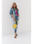 Jacheta largi din denim cu stelute 5535 - Magazin online - Boutique